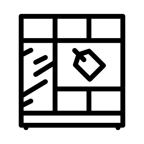 柜出售图标矢量大纲插图图片下载