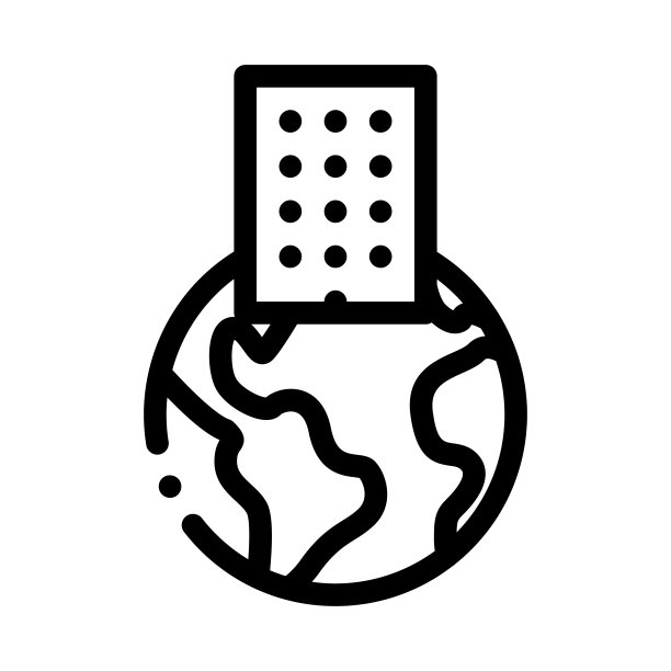 公司建筑位置图标矢量轮廓插图图片下载