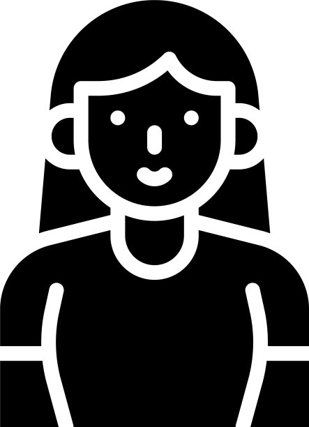 女性虚拟形象实心风格图标图片下载