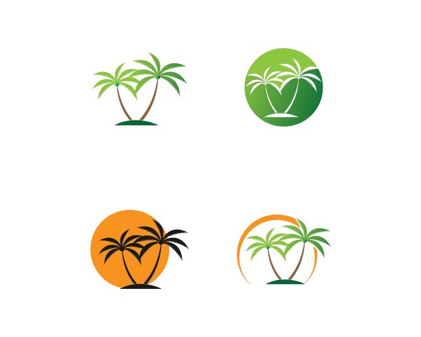 棕榈树夏季标志图片下载