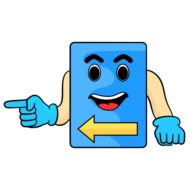 带卡通脸的箭头指示牌图片下载