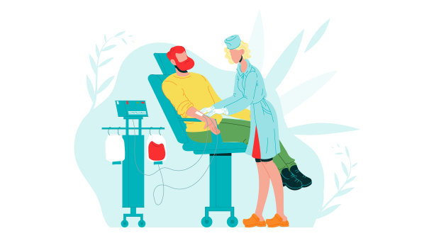 男子在医院献血图片下载