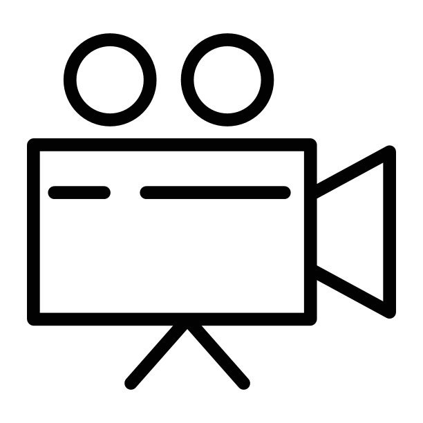 摄像机图标图示。完美的移动和Web应用程序UI设计的视频录制标志。图片下载