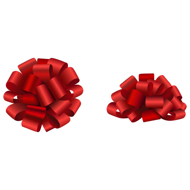 孤立的红色蝴蝶结。侧视图和俯视图图片下载