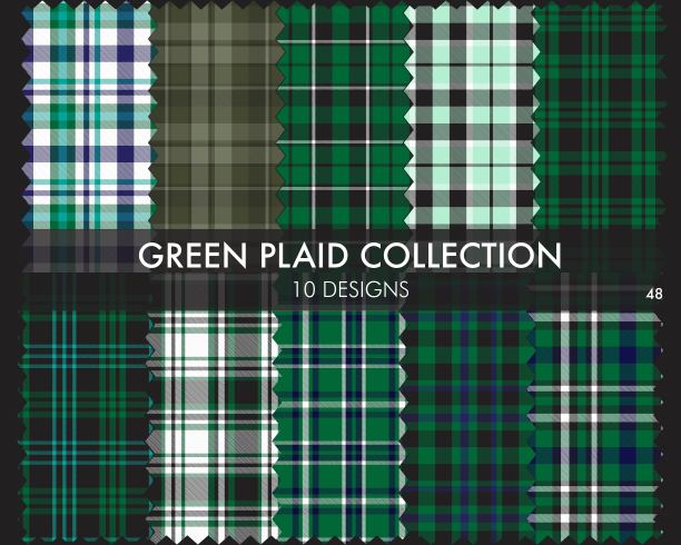 绿色格纹格子无缝模式集合图片下载