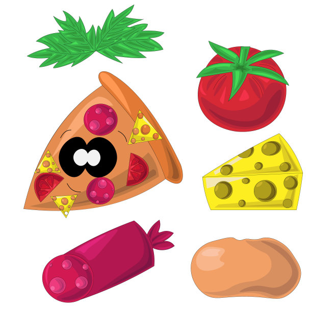 制作快速披萨的原料图片下载