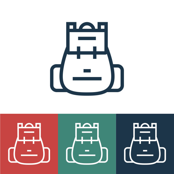 线性矢量图标与背包图片下载