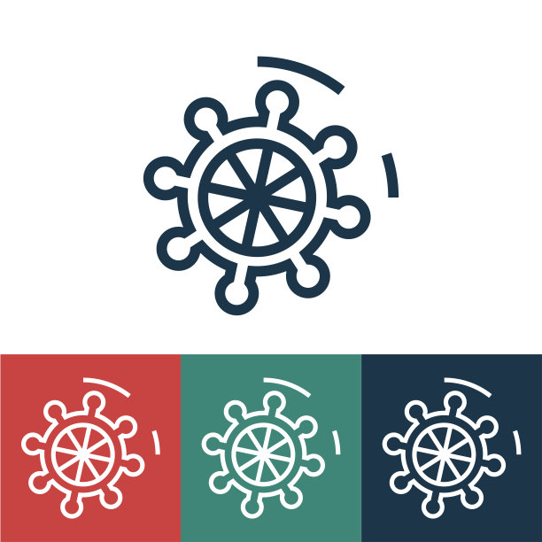 带有方向舵的线性矢量图标图片下载