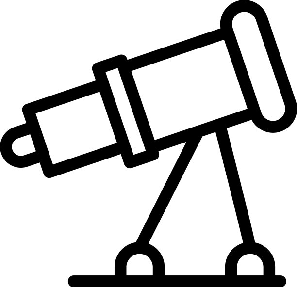 天文馆望远镜图标轮廓风格图片下载