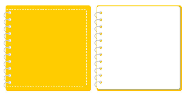 速写簿戒指笔记封面和页集插图向量图片下载