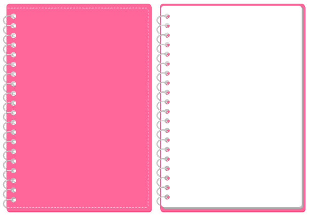 素描簿环笔记封面和页集插图向量图片下载