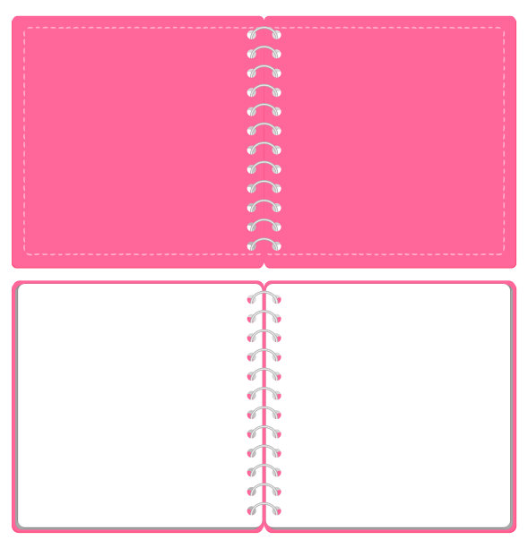 速写簿戒指笔记封面和页集插图向量图片下载