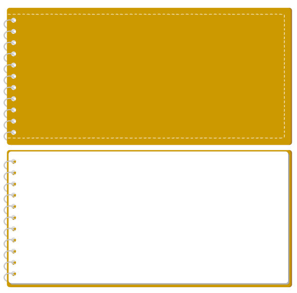 素描簿环笔记封面和页集插图向量图片下载