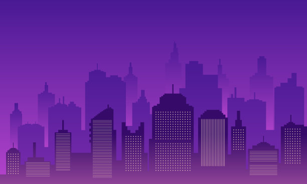 剪影背景城市夜图片下载