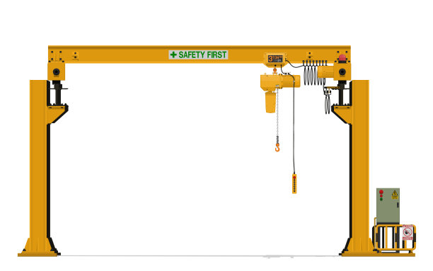 白色背景上的孤立架空起重机图片下载