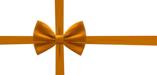 逼真的金色蝴蝶结和水平与垂直缎带闪亮的缎子装饰礼物，问候，节日。股票矢量插图孤立在白色背景。图片下载
