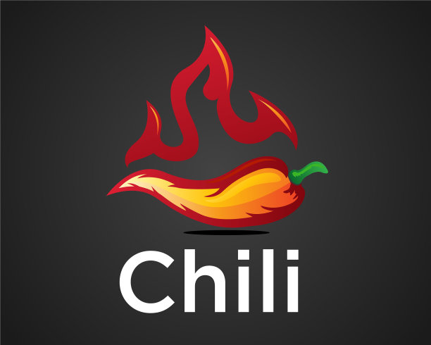 红辣椒火辣辣以黑色为背景设计logo图片下载