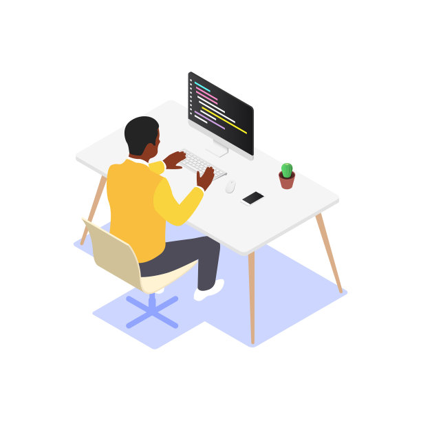 一个人在他的桌子上用电脑工作图片下载