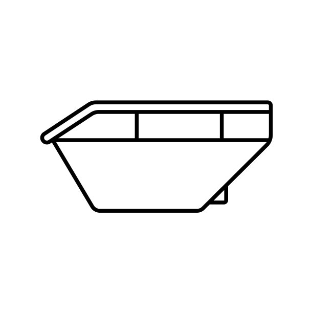 船形垃圾桶。金属垃圾桶的线性图标。图片下载