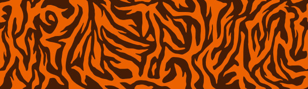 虎纹图案，兽皮，线条背景。向量无缝纹理图片下载