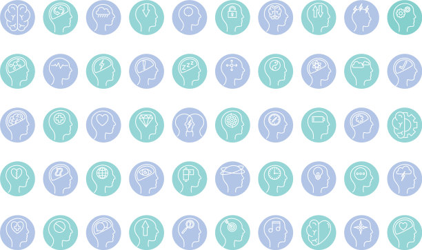 心理健康块风格图标集设计图片下载