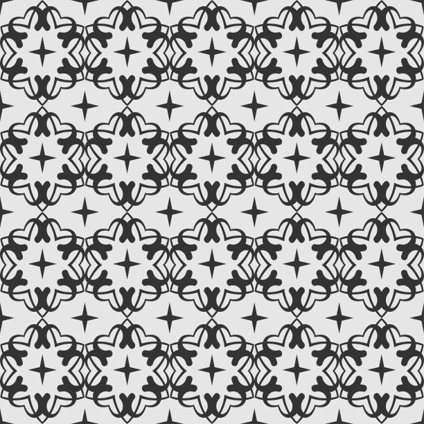 几何背景无缝图案黑白矢量图片下载