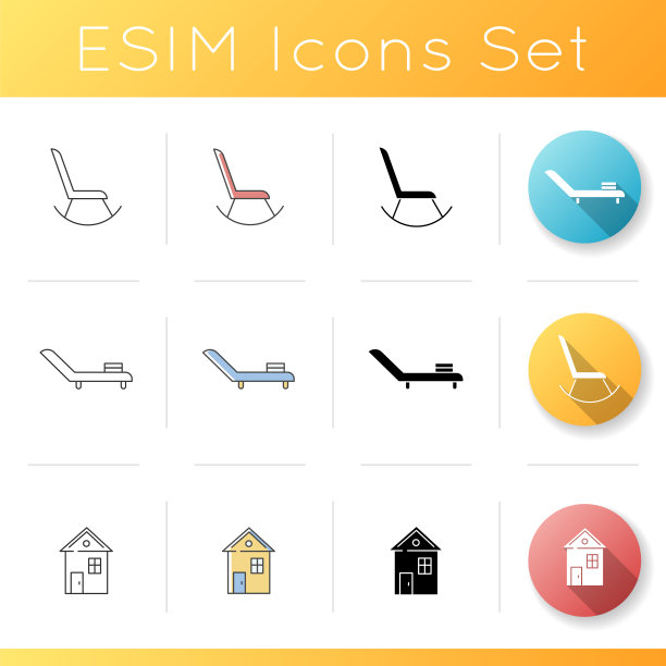 家居舒适图标集图片下载