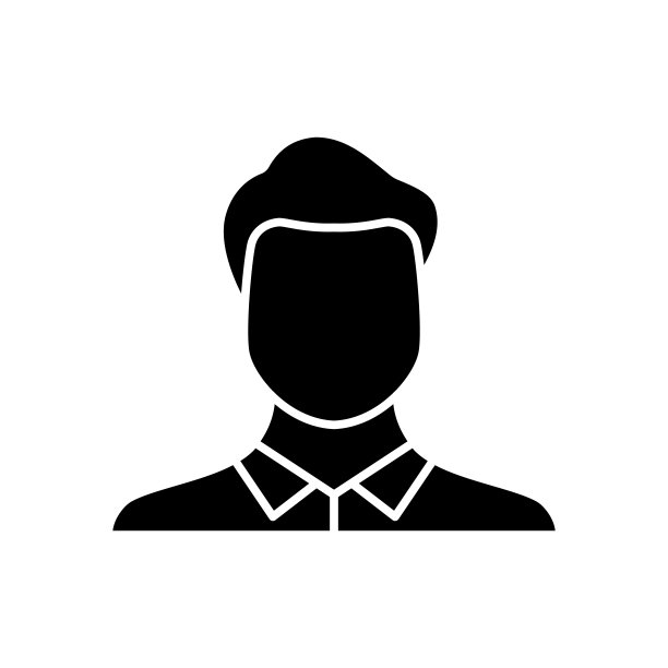 男性头像黑色字形图标图片下载