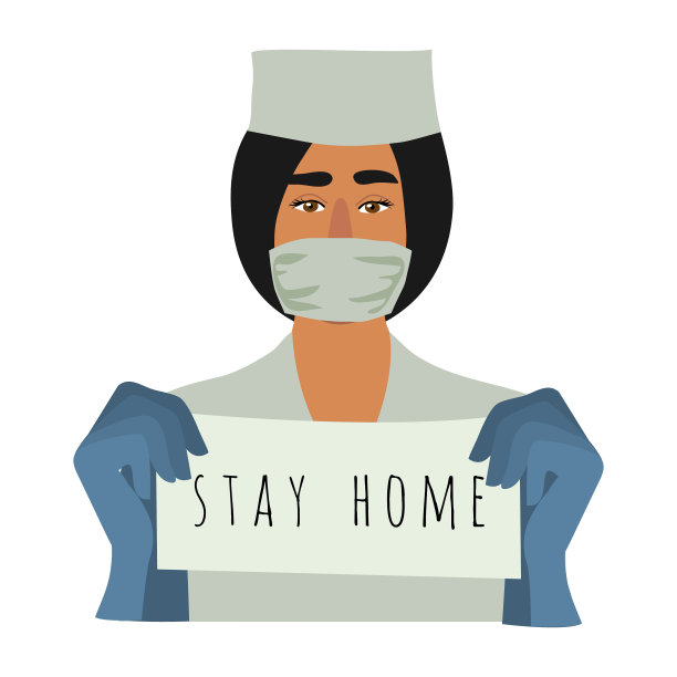 请呆在家里医务工作者医生打电话来请呆图片下载