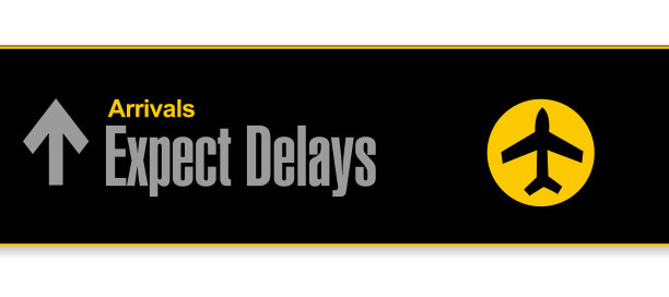 机场的迹象。预期延迟插图设计图片下载