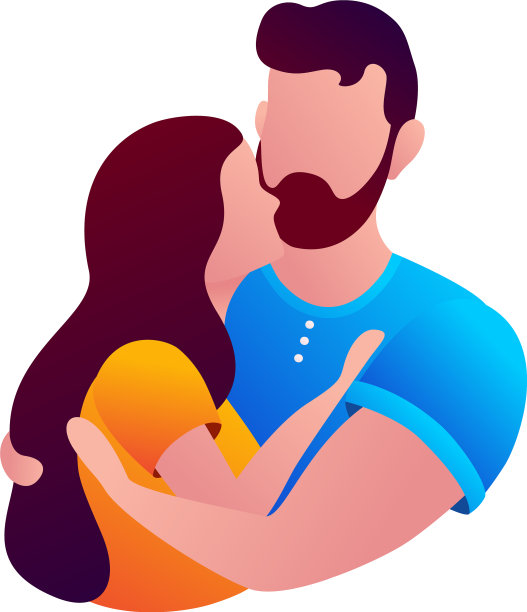 那男孩和女孩在一辆白色的车上拥抱图片下载