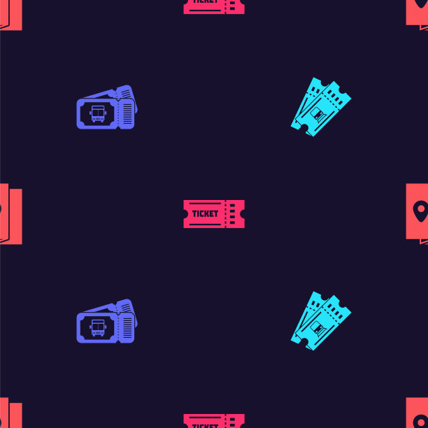 集火车票，巴士，车票和封面书旅游指南的无缝模式。向量图片下载