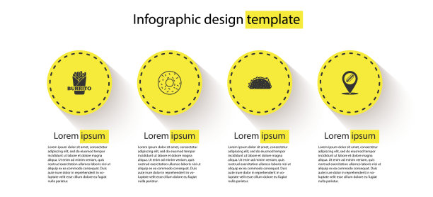 设置玉米煎饼，甜甜圈，玉米饼玉米粉圆饼和位置热狗。业务信息模板。向量图片下载