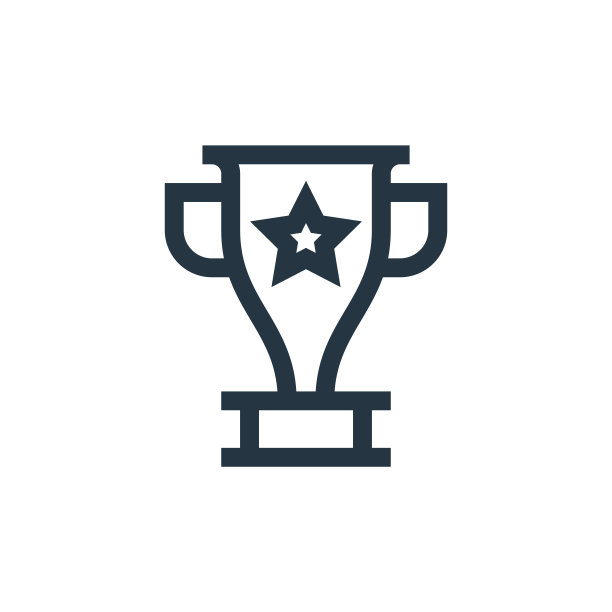 白色背景奖杯矢量图标。网站设计和手机应用细线条奖杯轮廓图标矢量素材。图片下载