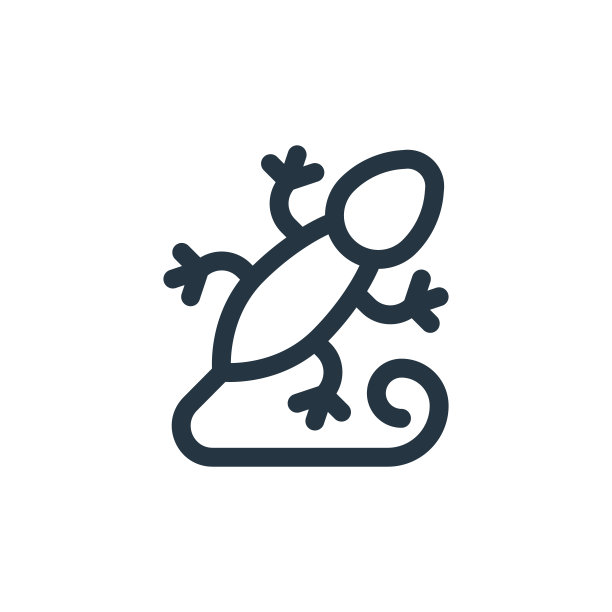 壁虎矢量图标孤立在白色背景。轮廓，细线壁虎图标，用于网站设计和移动，应用程序开发。细线壁虎轮廓图标矢量插图。图片下载