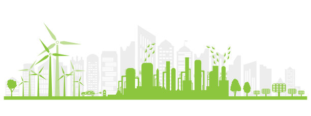 环保生产和可再生能源。生态城市的概念。图片下载