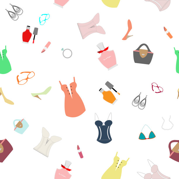 女人的配饰和衣服。矢量插图的网上购物的概念。图片下载