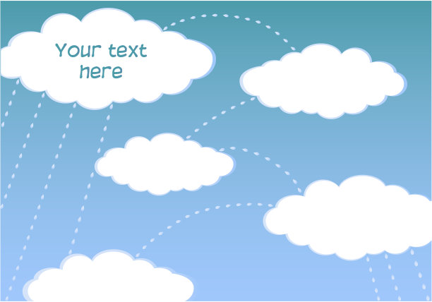 矢量背景与云o的文本。图片下载