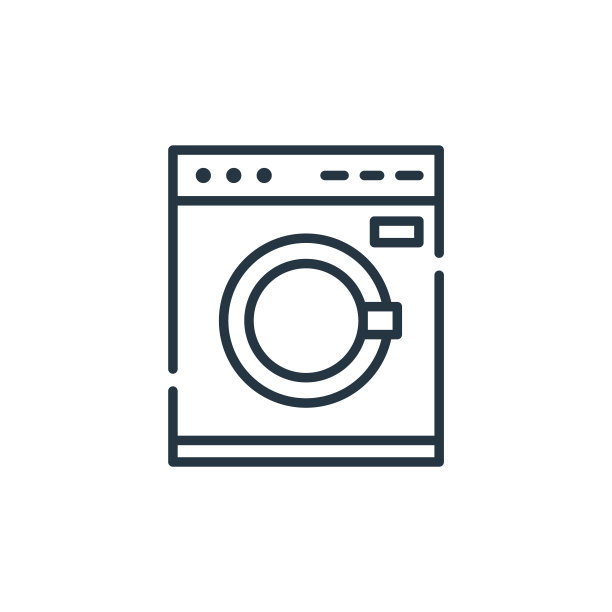 洗衣机矢量图标孤立在白色背景。轮廓线、细线洗衣机图标用于网站设计和手机、应用程序开发。细线洗衣机轮廓图标矢量。图片下载