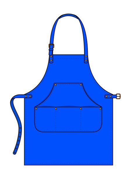 蓝色围裙设计与口袋矢量模板图片下载