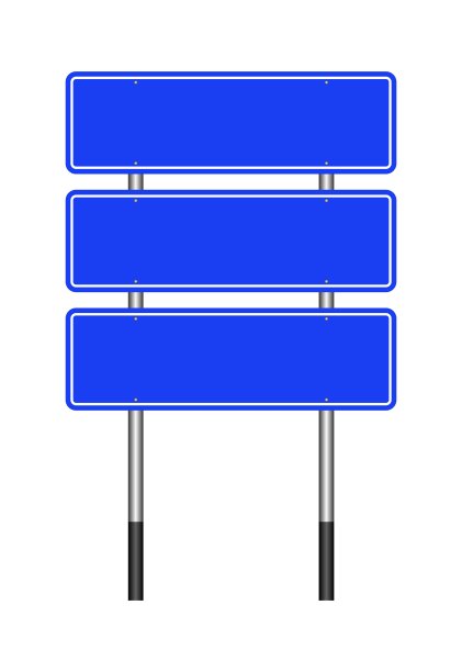 空白蓝色广场道路标志孤立向量在白色的背景。图片下载