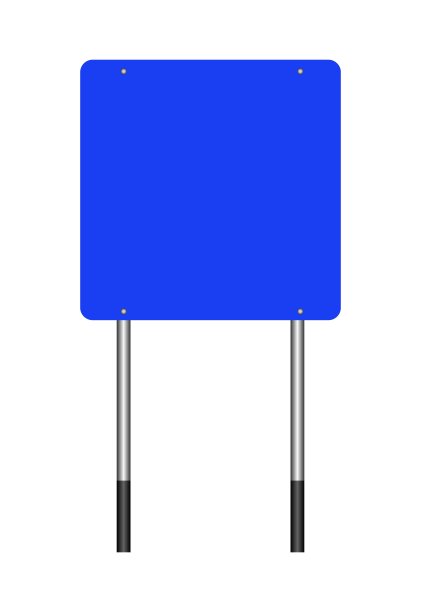 空白蓝色广场道路标志孤立向量在白色的背景。图片下载