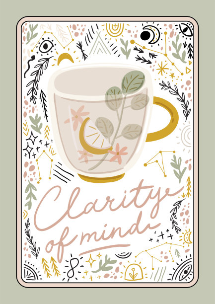 抽象当代插画与花卉，动物，月亮，女孩的力量元素。图片下载