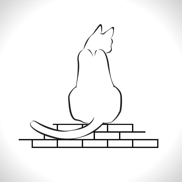 图片横幅可爱的猫线艺术风格图片下载