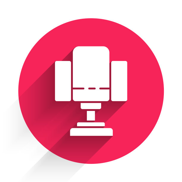 白色导演电影椅子图标孤立与长图片下载