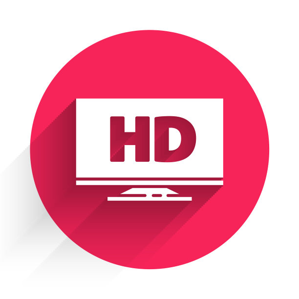 白色智能显示屏，高清视频技术图标图片下载