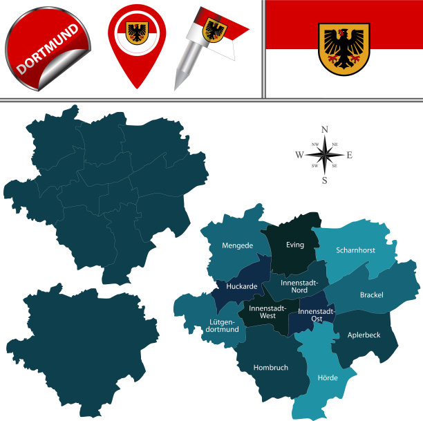 多特蒙德的德国地图图片下载
