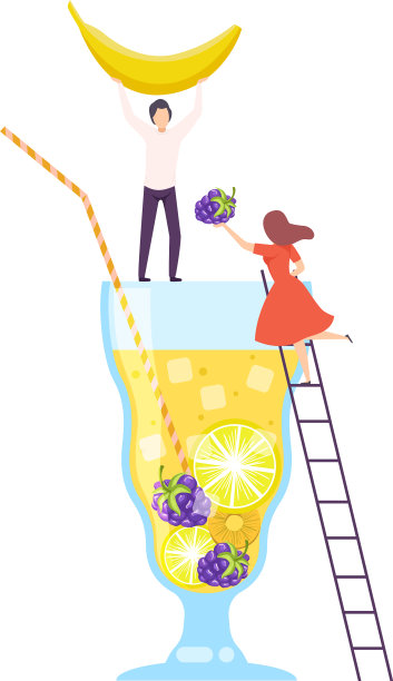 小人做鸡尾酒年轻男女图片下载