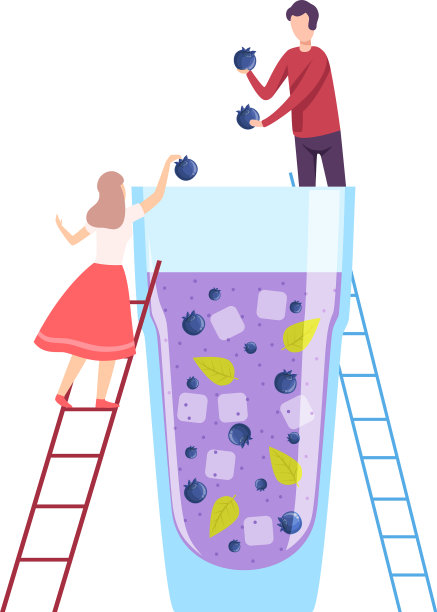 小人做鸡尾酒年轻男女图片下载