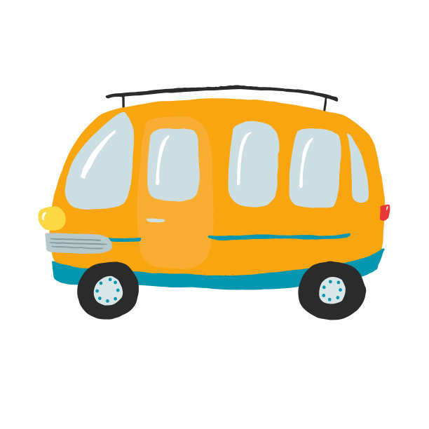 可爱的存储公共汽车打印海报图片下载